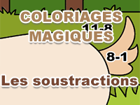 Coloriages magiques, soustractions, CE2, CM1, CM2