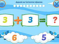 Jeu de maths en ligne, tables d'addition de 1 à 5