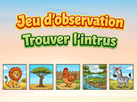 Jeu de l'intrus en ligne, éducatif et d'observation, maternelle GS