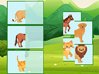 Las animaux, avant et arrière, jeu en ligne maternelle PS et MS
