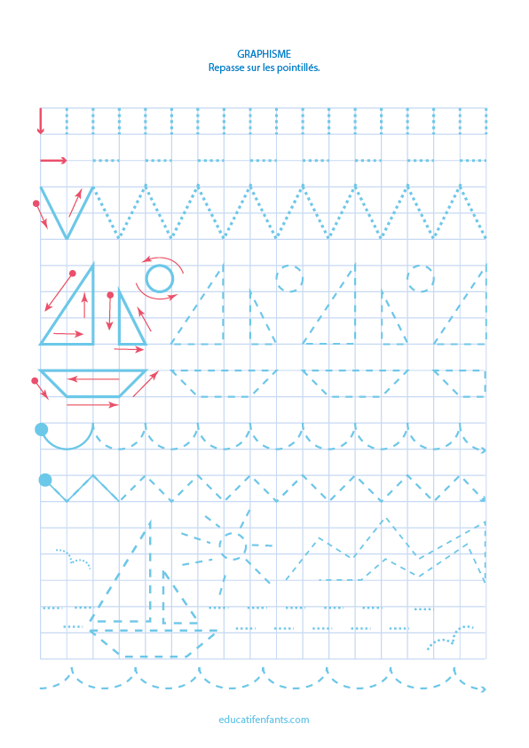 Graphisme, exercice, maternelle PS, MS